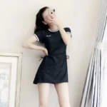 Summer Women Short Sleeve One-Piece Swimsuit, Sexy Belly-Covering Korean Style Swimwear - Image 4