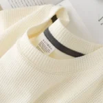 Men's New Summer Waffle Round Neck Short Sleeve T-Shirt - Image 3
