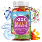Organic Kids Multivitamin Gummies, with Vitamins A, C, D, E, Zinc, Probiotics