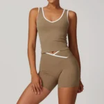 Yoga Set 2 Pieces Workout Outfits Fitness Sportswear Gym Tracksuit High Waist Leggings - Image 6