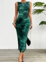 Women's Spring Summer New Fashionable Printed Round Neck Style Slimming Sleeveless